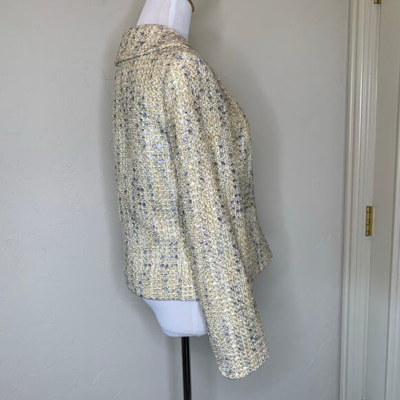 Casual Corner Gold Boucle Blazer Jacket Sz 6 Lady Jacket - Picture 4 of 9